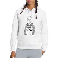 Anime Oppai Baskılı Beyaz Kadın Kapşonlu Sweatshirt