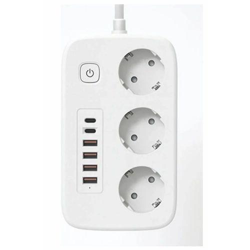 akım Korumalı Priz Ve Masaüstü Şarj İstasyonu Kablosuz 3 Priz ,4 Usb, 2 Type-c Girişli 2 Metre