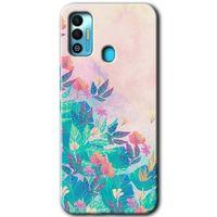 Tecno Spark 7T Kılıf HD Desen Baskılı Arka Kapak - Çizim Yapraklar + Kırılmaz Cam