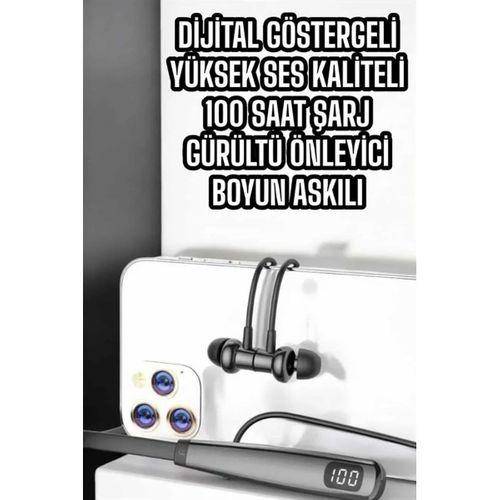 Boyun Askılı Bluetooth Kulaklık Uzun Şarj Süreli Dijital Göstergeli Kablolu