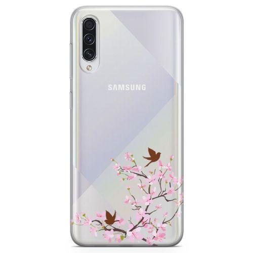 Samsung Galaxy A50s Kılıf Peony Kuşlar Arka Kapak Koruma Desenli Full Koruyucu
