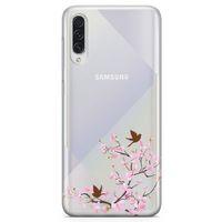 Samsung Galaxy A50s Kılıf Peony Kuşlar Arka Kapak Koruma Desenli Full Koruyucu