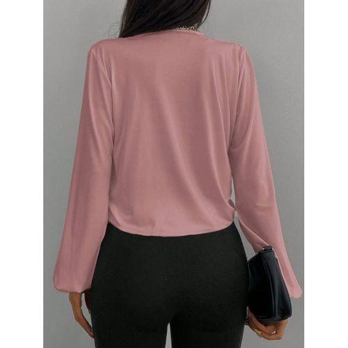 Kadın Uzun Kollu Kruvaze Yaka Sandy Bluz