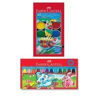 Faber Castell Pastel Boya 12 li - Sulu Boya 12 li - 2 li Set