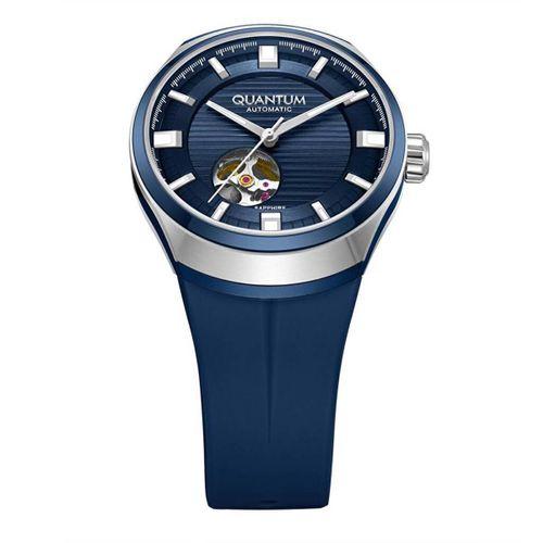 Quantum QMG1203.999 Otomatik Silikon Lacivert Safir Cam 43 mm Erkek Kol Saati