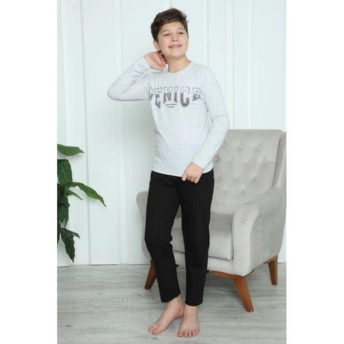 Erkek Çocuk Penye Pijama Takım Gri