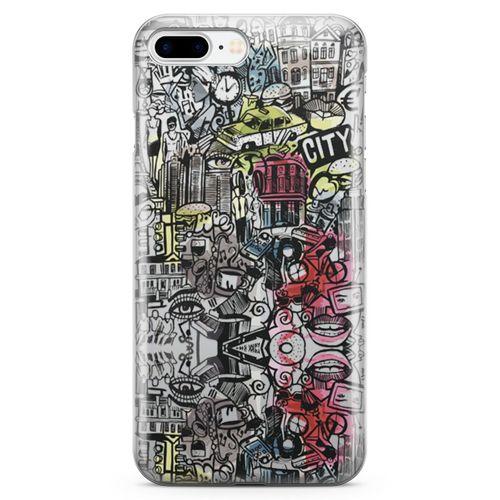 Apple iPhone 8 Plus Kılıf Çılgın Şehir Arka Kapak Koruma Desenli Full Koruyucu