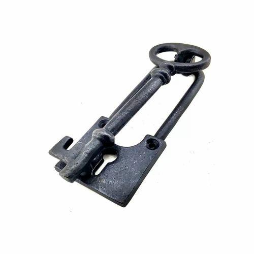 Antika Tarz Dekoratif Pirinç Anahtar Kapı Tokmağı, Taktak - 170x60mm, Oksit