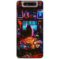 Retro (30) Desen Silicone Case Renkli Samsung Galaxy A80 Kılıf