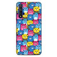 Lopard Huawei P Smart S 2020 Uyumlu Kılıf Kediler (36) Glitter Kılıf Mavi Pembe