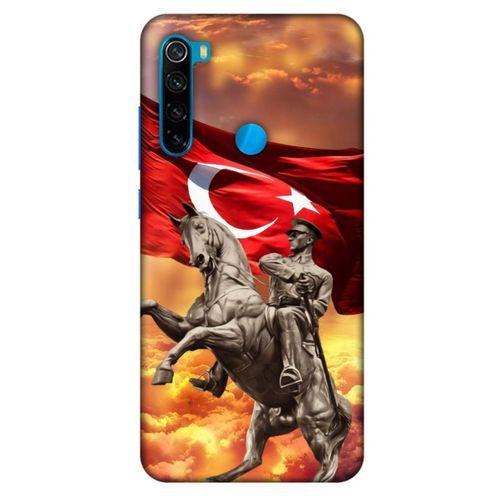 Xiaomi Redmi Note 8 Kılıf Atatürk (47) Crystal Flex Kılıf Kızıl Bulut