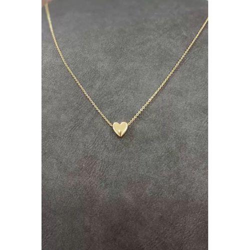 Altın Kaplama Minimal Kalp Tasarım İnce Zincirli Kolye 40 cm
