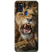 Potkal Hediye Fabrikası Samsung Galaxy A21s Kılıf HD Desen Baskılı Arka Kapak - Lion King