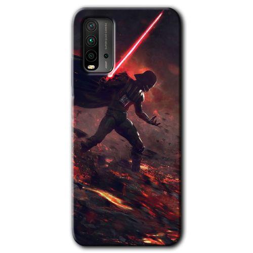 Xiaomi Redmi 9T HD Baskılı Kılıf + 9D Tam Ekran Koruyucu - Darh Vader Wars