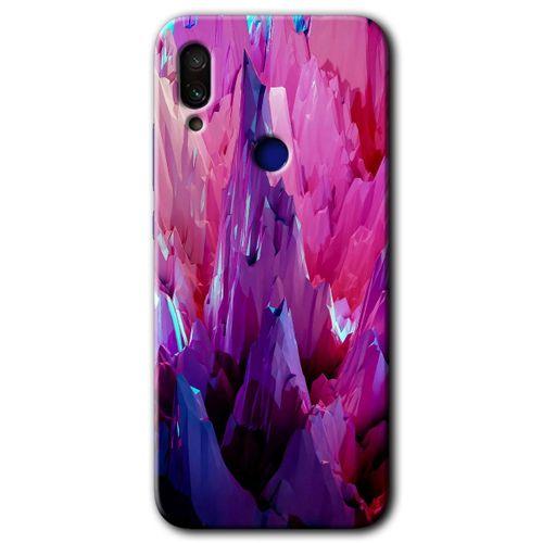 MRCİLETİSİM Xiaomi Redmi Note 7 Kılıf HD Desen Baskılı Arka Kapak+Temperli Cam - Abstraction Sharp