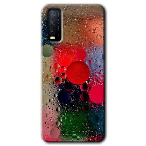 Vivo Y20 HD Baskılı Kılıf + 9D Tam Ekran Koruyucu - Wet Bubbles