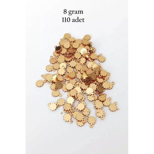 Oya Abiye Bileklik Kolye Pleksi Metalik Plastik Pul Altın Renk 8 gram 110 adet - BNC474