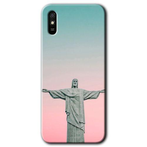 Xiaomi Redmi 9A Kılıf Baskılı Kapak - Rio + 5D Tam Kaplayan Cam