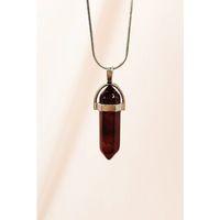 Granit Doğal Taşı Zincirli El Yapımı Tasarımlı Kolye Uç: 3,5 cm Zincir: 20 cm Kutulu