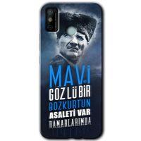 MRCİLETİSİM Tecno Spark 6 Go Kılıf HD Desen Baskılı Arka Kapak+Temperli Cam - Bozkurt Atatürk