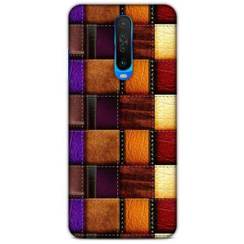 Xiaomi Poco X2 Kılıf Patchwork (44) Tough Armor Kılıf Mor Kahve