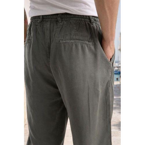 Magnus Tensel Kumaş Relaxed Fit Beli Lastikli Yazlık Erkek Pantolon - Çam Yeşili