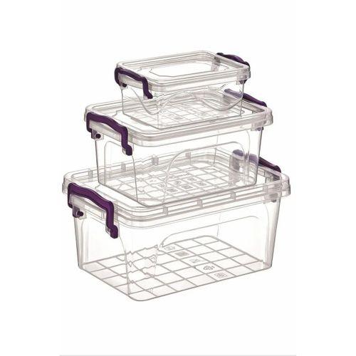 3'lü Mini Dikdörtgen Saklama Kabı Royaleks-ÇNK2075