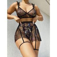 Parlama Detaylı Mini Tül Gecelik