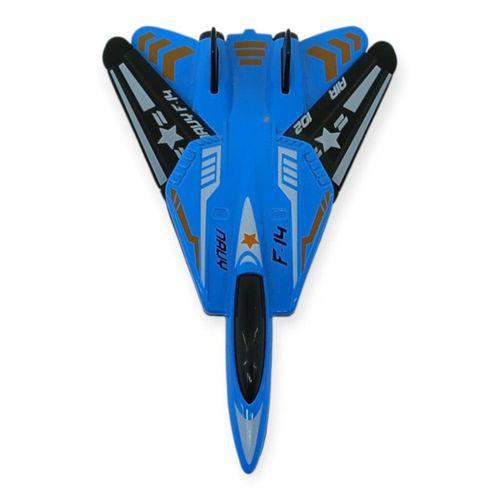 Çek Bırak Metal Mini Savaş Uçağı 10 cm - Mavi