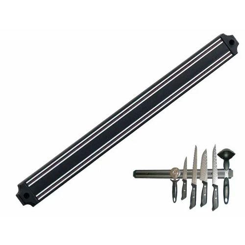 Mutfak Duvarına Monte Mıknatıslı Geniş Bıçak Tutucu Stand - 55 Cm - Siyah - Paslanmaz Çelik