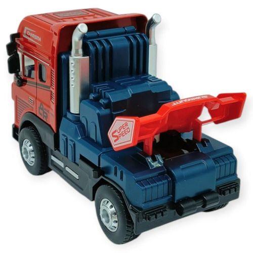 Metal Tır 1:24 - Sesli Işıklı Tır 13 cm - Kırmızı