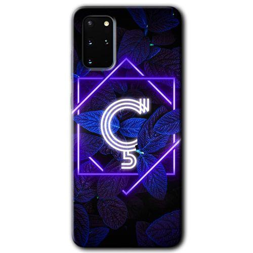 Potkal Hediye Fabrikası Samsung Galaxy S20 Plus Kılıf HD Desen Baskılı Arka Kapak - Dark Neon Yaprak Ç Harfi