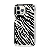 iPhone 12 Pro Casetify Zebra Pattern Anti Shock Premium Silikonlu Siyah Kenar Detaylı Telefon Kılıfı