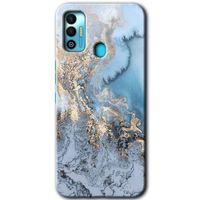 Potkal Hediye Fabrikası Tecno Spark 7T Kılıf HD Desen Baskılı Arka Kapak - Eski Mermer