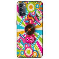Retro (46) Desen Core Armor Kılıf Renkli Oppo Reno 4 Kılıf