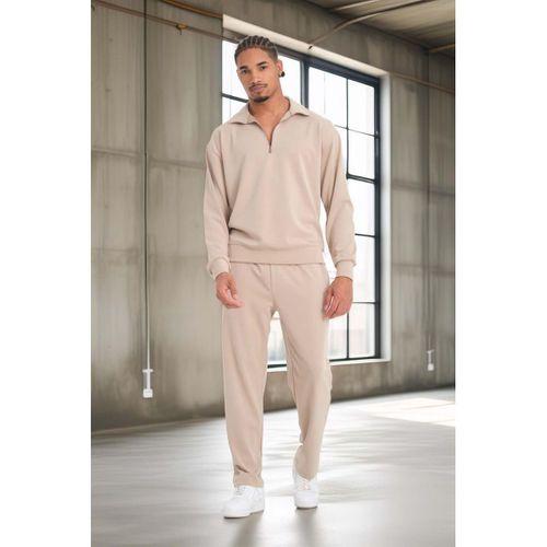 Scuba Modal Kumaş Relaxed Fit Erkek Eşofman Altı Pantolon - Bej
