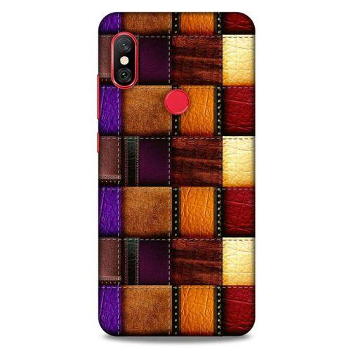Xiaomi Redmi Note 6 Pro Kılıf Patchwork (44) Tough Armor Kılıf Mor Kahve