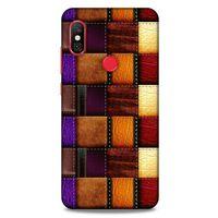 Xiaomi Redmi Note 6 Pro Kılıf Patchwork (44) Tough Armor Kılıf Mor Kahve