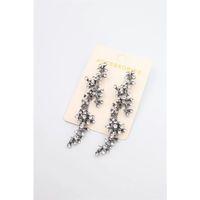 Taşlı Mercan Küpe - Siyah