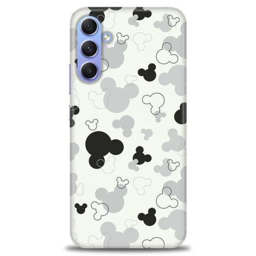 Samsung Galaxy A24 Kılıf HD Baskılı Kılıf - Siyah Mickey + Tam Ekran Koruyucu