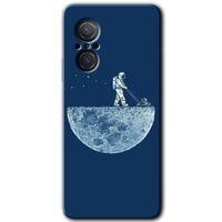 MRCİLETİSİM Huawei Nova 9 SE Kılıf HD Desen Baskılı Arka Kapak+Temperli Cam - Uzay İşçisi