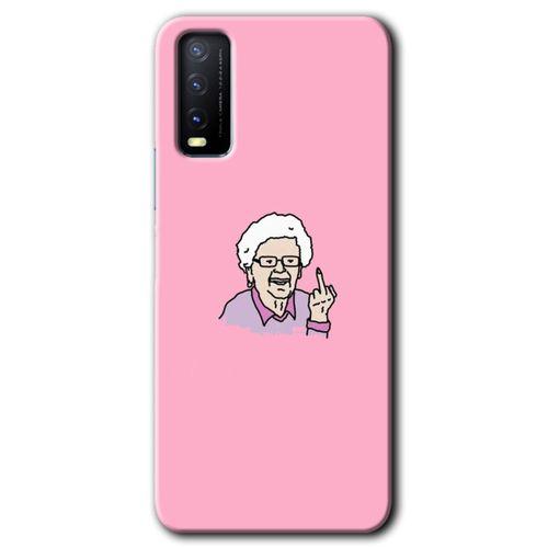 Vivo Y20 Kılıf HD Desen Baskılı Arka Kapak - Bad Grandmother