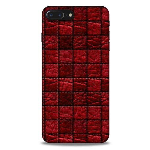 Apple Iphone 8 Plus Kılıf Patchwork (12) Koruyucu Silikon Kırmızı Bordo