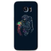 Galaxy S7 Edge Kılıf HD Desen Baskılı Arka Kapak - Astronot Kıyafeti + Kırılmaz Cam