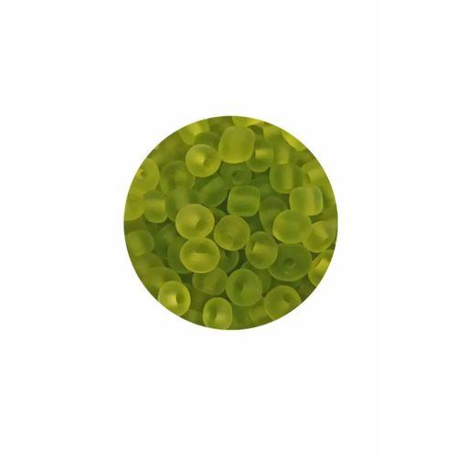 Dökme Cam Kum Boncuk Büyük Boy (6/0) 4 mm - 60 Gram - Şeffaf Mat Yeşil - BNC128