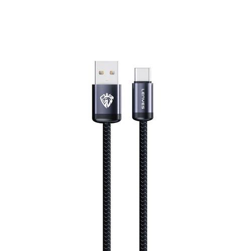 Lenyes LC537 USB-A to Type-C Örgü Tasarımlı Hızlı Şarj Özellikli Data ve Şarj Kablosu 10W 1M