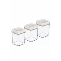 Vakumlu Erzak Kavanozu Kare 3lü Set Royaleks-OKY-234