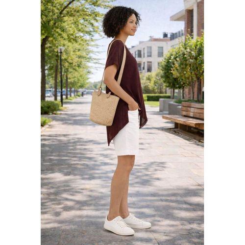 ALEXANDERGARDI ASİMETRİK YANDAN YIRTMAÇLI SALAŞ BLUZ (B24-0080)