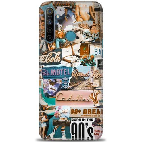 Realme C3 Kılıf HD Baskılı Kılıf - Pink Motel + Tam Ekran Koruyucu