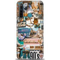 Realme C3 Kılıf HD Baskılı Kılıf - Pink Motel + Tam Ekran Koruyucu